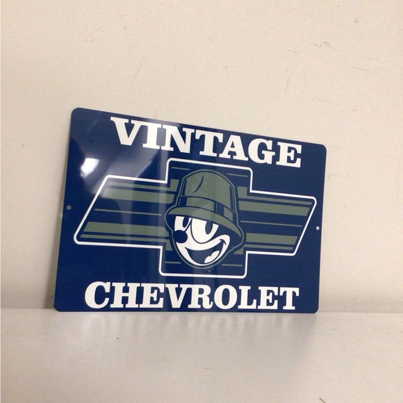 vintage chevrolet felix the cat blue metal tin sign - Picture 2 of 5